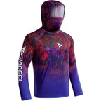 Rodeel Upf 50+ Men’S Long Sleeve Performance Fishing Hiking Shirt With Mask Uv Neck Gaiter Hoodie