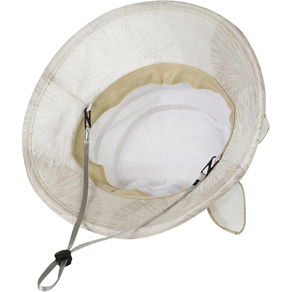 Women Flower Bowler Sun Hat Wide Brim Cloche Bucket Hat Foldable Breathable Wedding Church Tea Party Fascinator Beige