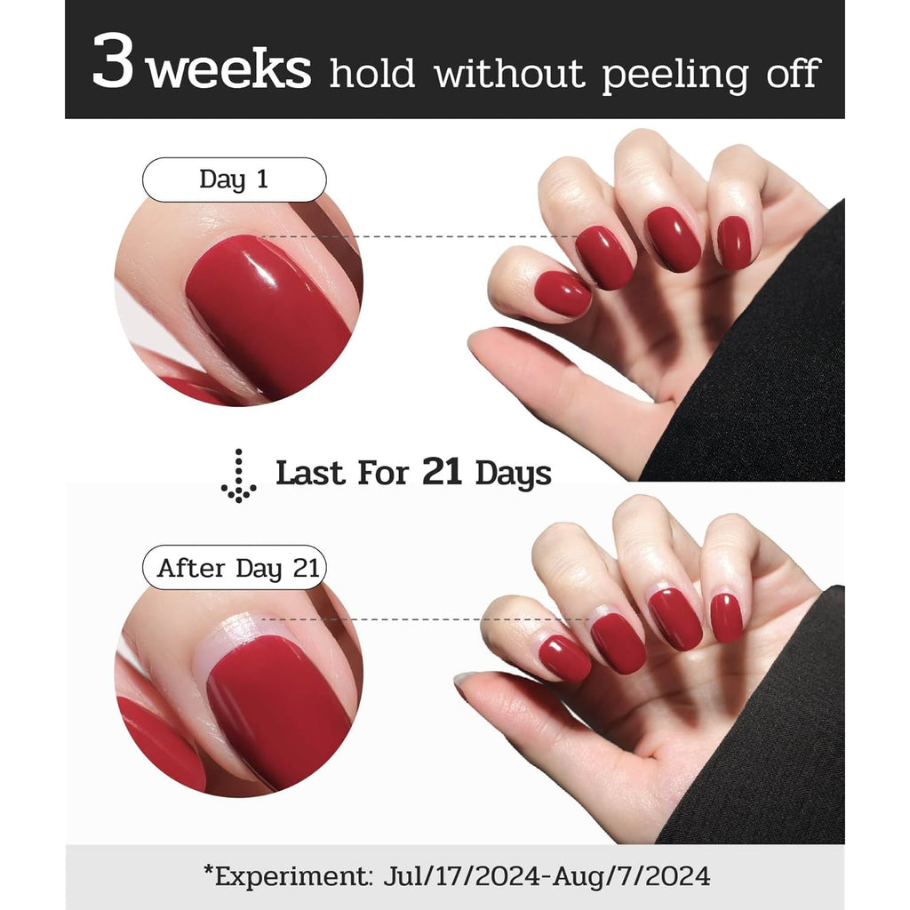 Nail Polish Strips (No UV Lamp Needed) - 22 Pcs Salon Quality Gel Nail Stickers - Long Lasting Wraps (Saint Black Glitter)
