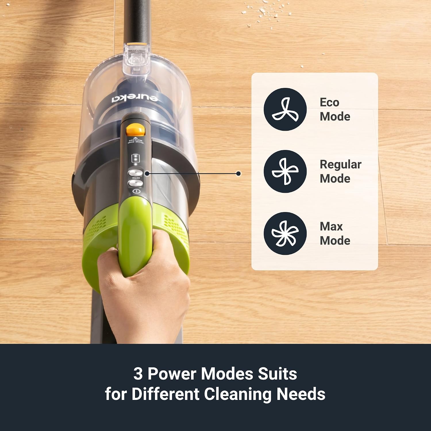 Eureka Rapidclean Pro Cordless Vacuum Cleaner For Hard Floors, Lightweight Stick Vacuum Led Headlights, Convenient Stick And Handheld Vac, Green, Nec285Gr
