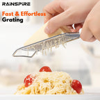 Professional Cheese Graters For Kitchen Stainless Steel Handheld, Metal Lemon Zester Grater With Handle For Cheese, Chocolate, Spices, Kitchen Gadgets And Tools, Soft Grip Handle, Black