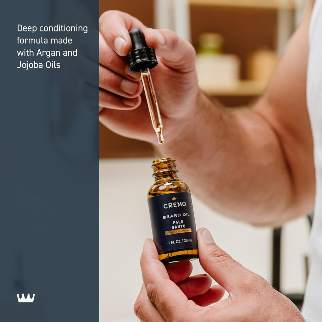 Cremo Beard Oil, Palo Santo (Reserve Collection), 1 fl oz - Restore Natural Moisture and Soften Your Beard To Help Relieve Beard Itch