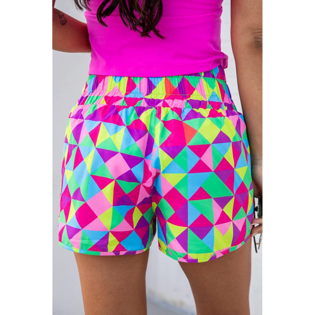 Shorts for Women Casual Pink Leopard High Waisted Athletic Shorts Shirred High Waist Daily