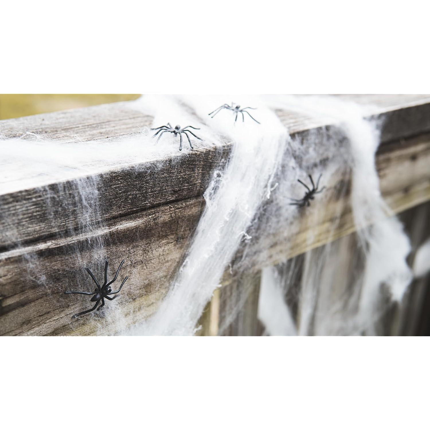 Happy Hippo Halloween Spider Web Decoration, 200 Sqare Feet & Plastic Spiders, Halloween Party Supplies, Spider Webs (Small, 200 Sq Feet) (8 Fake Spiders Included)