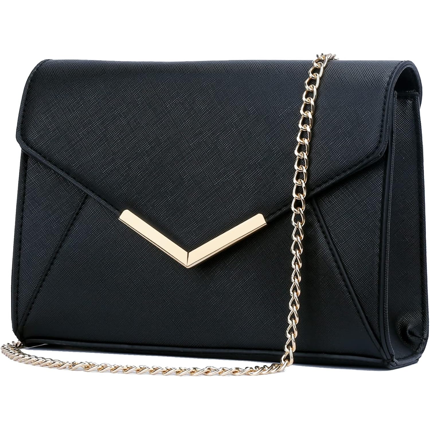 Kkxiu Women Elegant Faux Leather Evening Envelope Clutch Purse Foldover Bags For Party Wedding Prom