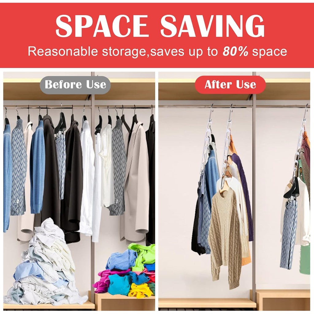 12 Pack Space Saving Hangers For Clothes, Collapsible Metal Hangers Organizer, Clothes Space Savers, Closet Organizers And Storage, Dorm Room Essentials