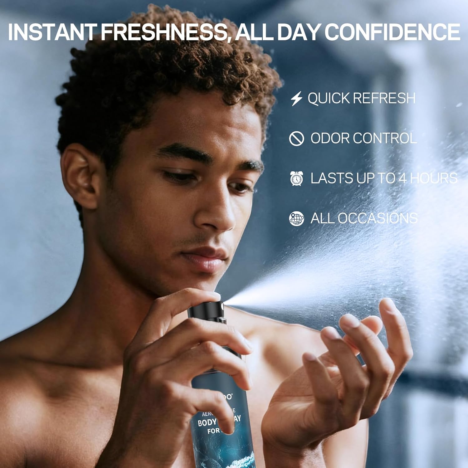 AMOADO Men’s Body Spray Set – Body Spray for Men,Deodorizing Body Mist Refreshing Spray, Aluminum-Free Cologne for Him, Oriental & Woody Scents,Each 3.4 fl oz