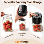 UNERVER Mason Jar Vacuum Sealer Kit, Electric Airtight Food Saver for Wide & Regular Mouth Jars, Easy One-Touch Vacuum Sealer for Meal Prep, Pantry Storage & Keeping Food Fresh Longer