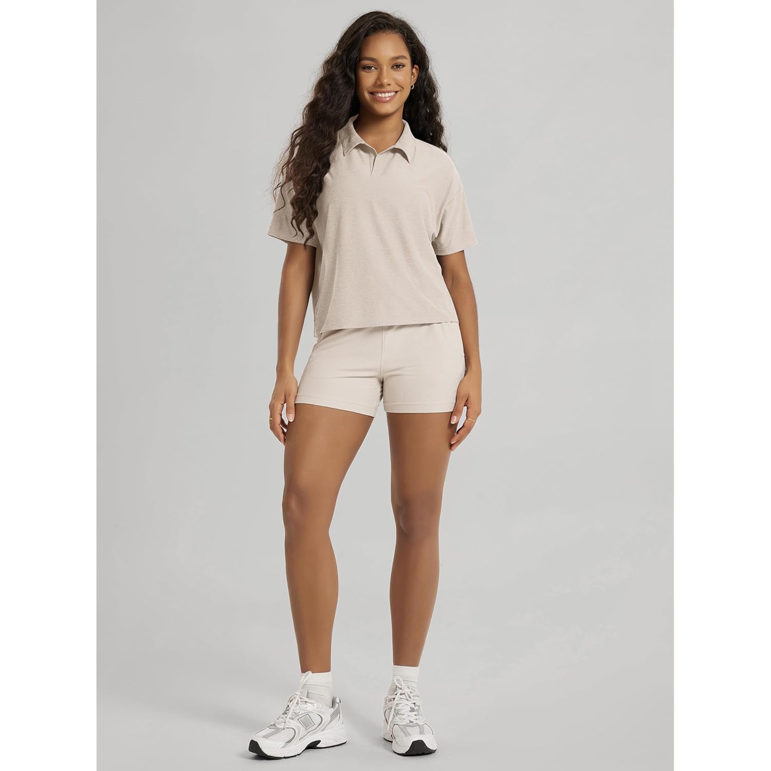 Women's Performance Short Sleeve Polo Shirts - Ultra Soft odSTRATUM Tech Tee UPF 50+ Relaxed Crop Top