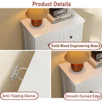 Tall 6 Drawer Dresser For Bedroom, White Modern 43.3'' Tall Wood Chest Of Drawers, Storage Organizer With Smooth Metal Rails & Anti-Tip Kit For Closet, Hallway, Living Room