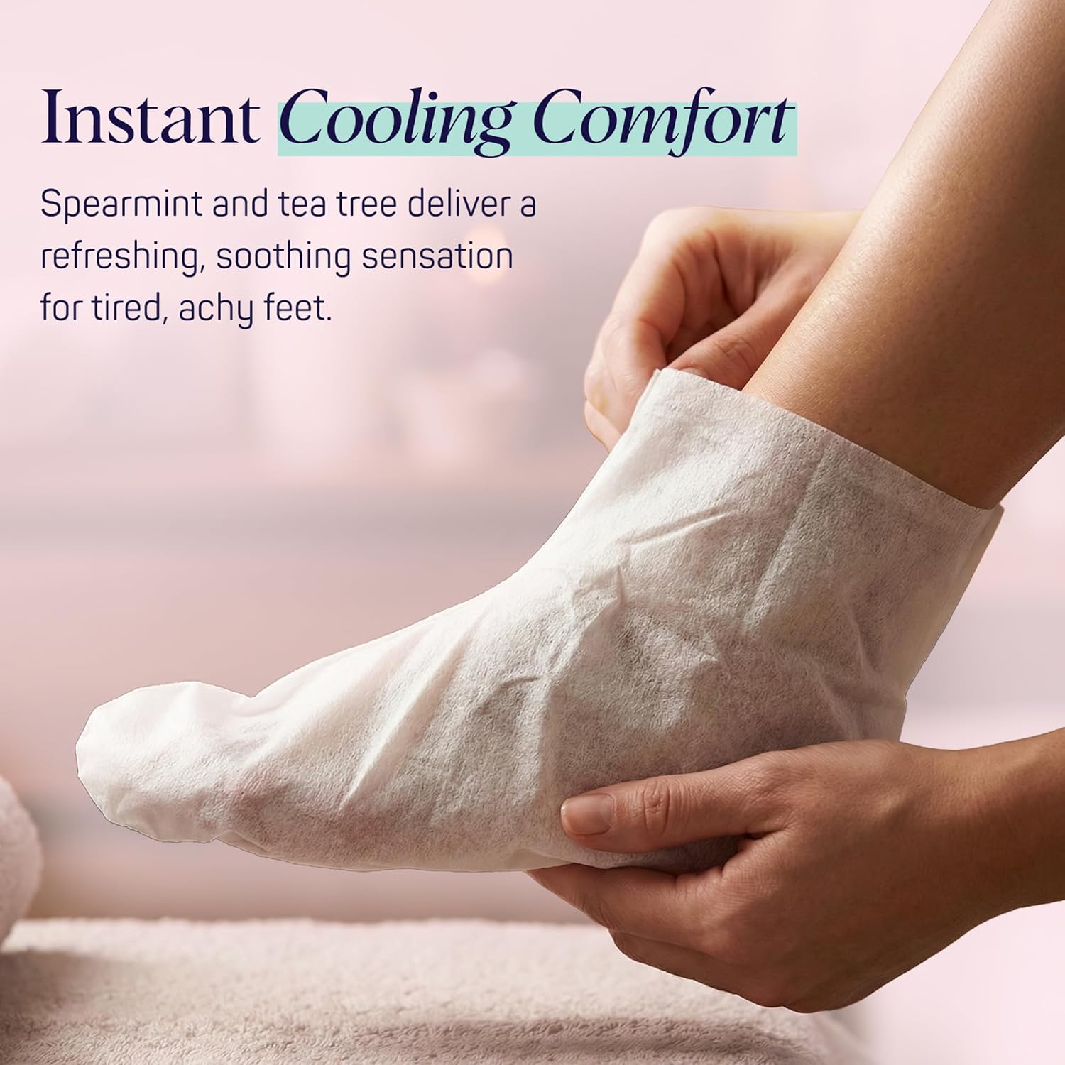 SpaLife Moisturizing Foot Sockies | Foot Mask for Dry Cracked Feet Intensive Repair Treatment | Tea Tree Oil Softening Booties | Callus Remover Alternative | Self Care Gifts for Women | 8 Pack