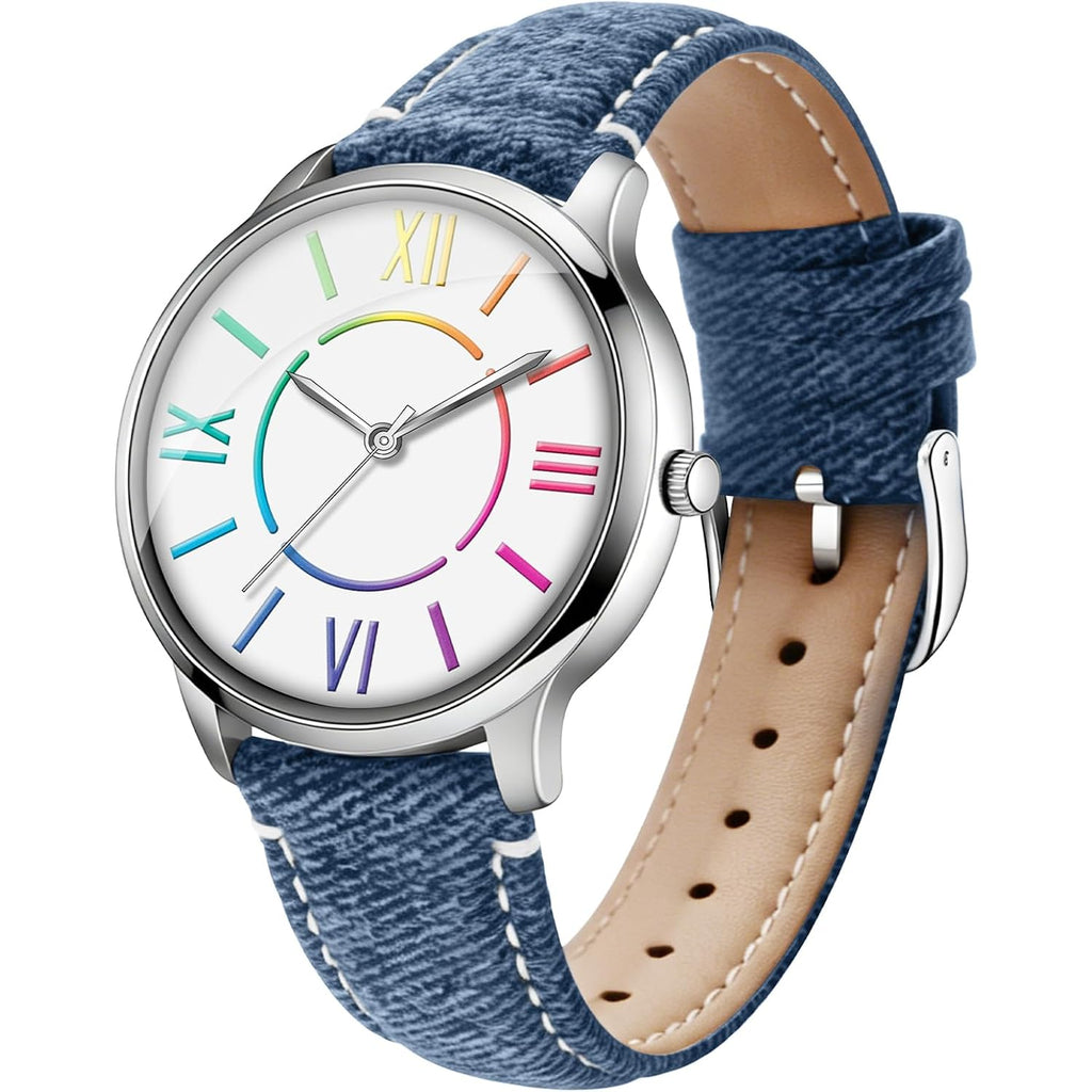 Bisley Fashion Analog Watch For Women Colorful Roman Numerals Watch Waterproof
