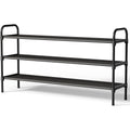 Kitsure Shoe Rack, 39" Wide Extra-Long Shoe Organizer, 3-Tier, Black | Closet, Front Door Entrance, Entryway, Stackable & Detachable Shelf, Closet Organizers And Storage