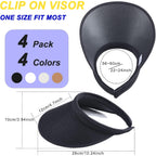 MULIMU 4-Pack Women Wide Brim Sun Visor UV Protection UPF50+ Hat Golf Visor with Clip