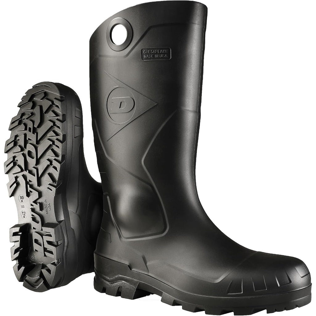 Dunlop Chesapeake Rubber Boots For Men & Women – Pvc - Waterproof - Lightweight Garden, Fishing & Rain Boots With Soft Toe And Wide Calf – Black – Size 3–15