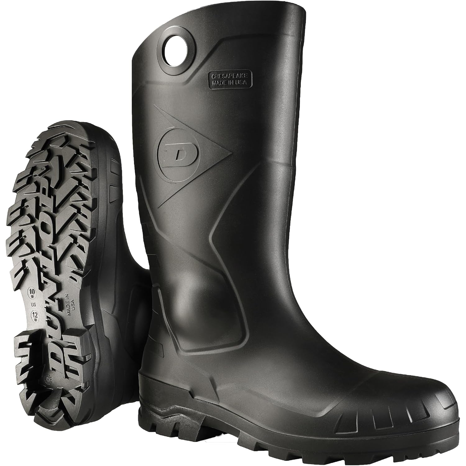 Dunlop Chesapeake Rubber Boots For Men & Women – Pvc - Waterproof - Lightweight Garden, Fishing & Rain Boots With Soft Toe And Wide Calf – Black – Size 3–15