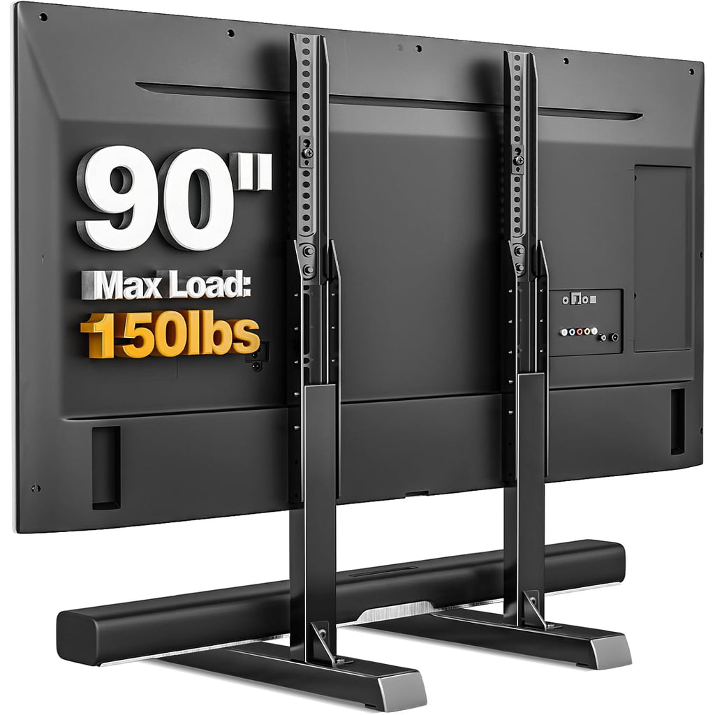Universal Tv Legs, Table Top Tv Stand Base With Height Adjustable | For Most 37-90 Inch Tvs, Holds Up To 150Lbs With Cable Management, Max Vesa 800X600Mm, Black