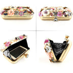 Women Clutches Flower Evening Handbag Chain Strap Shoulder Bag