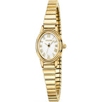 Small Gold Watches For Women, Easy To Read Dial Ladies Analog Watch, Oval Case, Stainless Steel Expansion Band, Waterproof Watch