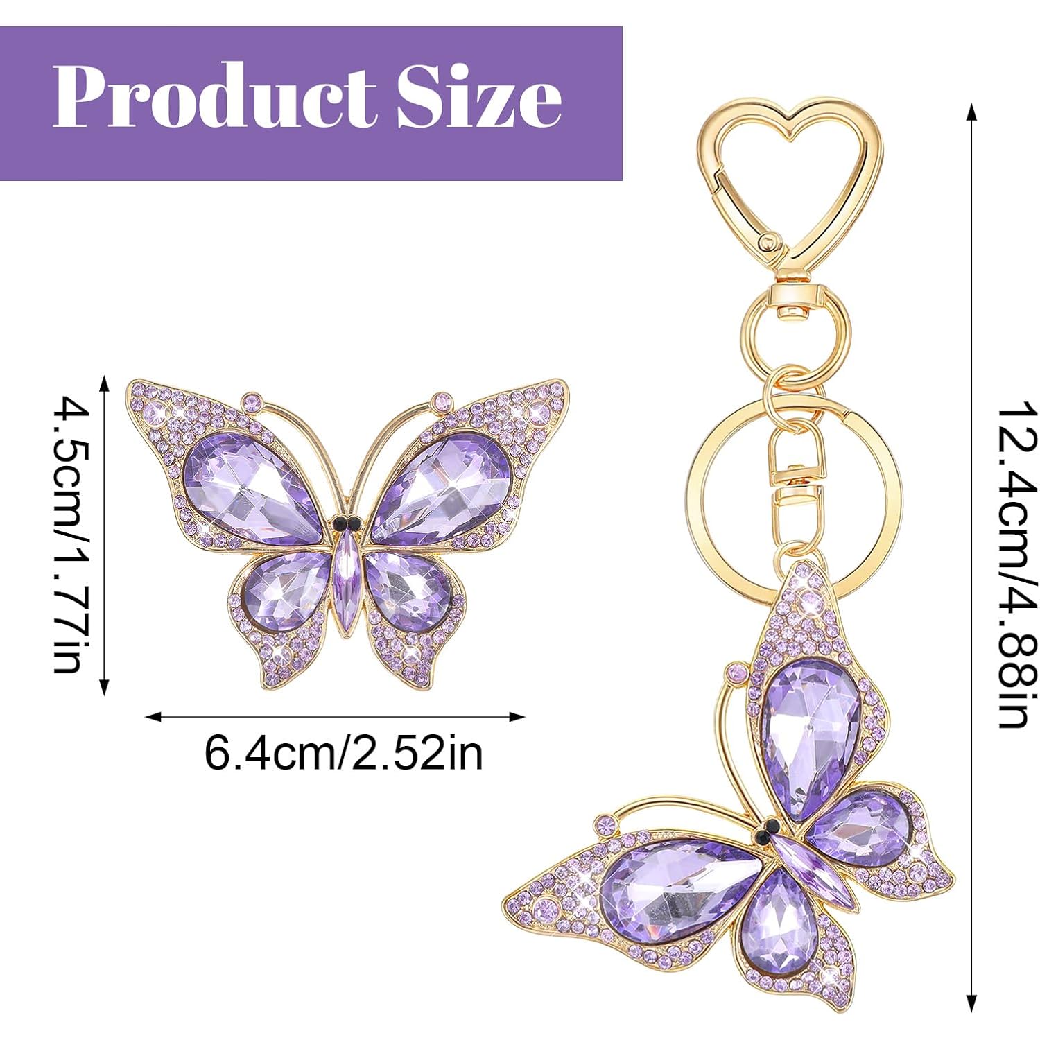 Ymapinc Keychain for Women, Cute Butterfly Bag Charm, Women Keychain Accessories, Diamond Key Chain,Purse Charms for Handbags, Backpack Keychains for Girls