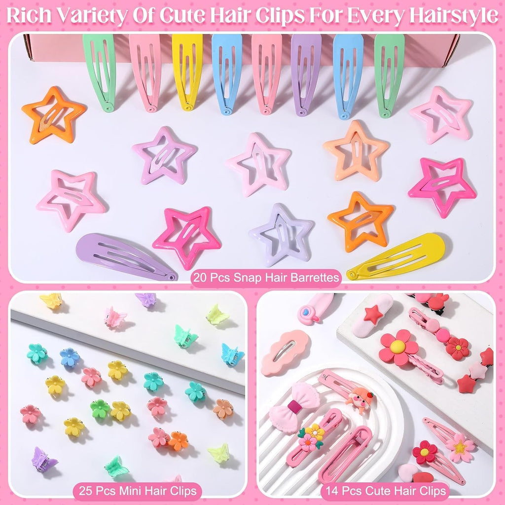946 Pcs Hair Accessories For Girls, Colorful Hair Rubber Bands Elastic Hair Ties With Cute Hair Clips Hair Styling Tools