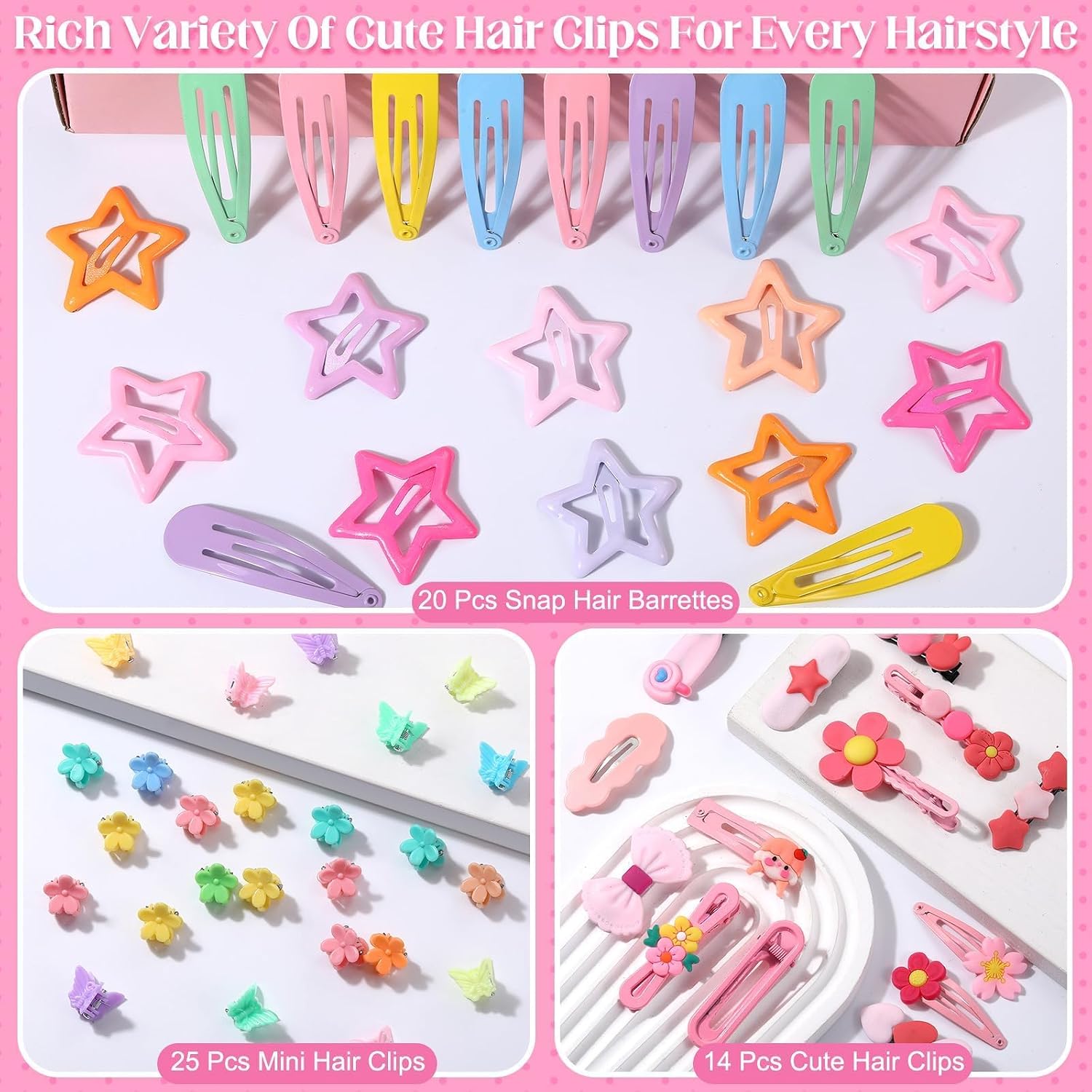 946 Pcs Hair Accessories For Girls, Colorful Hair Rubber Bands Elastic Hair Ties With Cute Hair Clips Hair Styling Tools