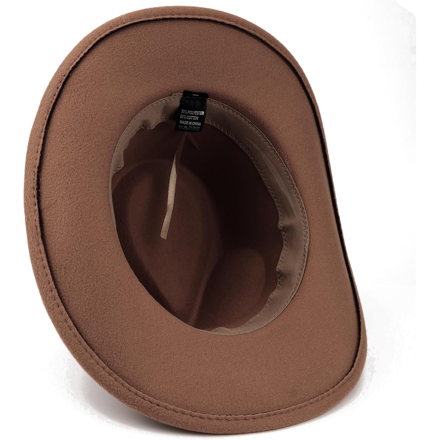 DRESHOW Women Men Classic Felt Wide Brim Western Cowboy & Cowgirl Cap Belt Buckle Retro Panama Hat Unisex Rolled up Caps 1 Pack: Coffee (Hat Circumference: 22-22.8")