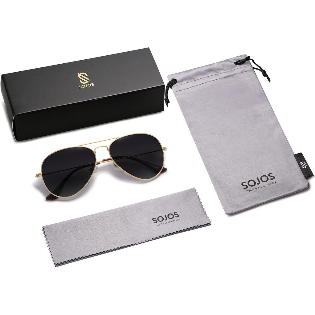 SOJOS Polarized Aviator Sunglasses for Men Women Classic Vintage Retro Style SJ1054 Gradient Grey