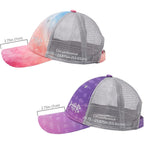 BASSDASH 2 Pack Altimate Fishing Hunting Hat Mesh Back for Men Women Adjustable Baseball Trucker Cap Camo Blaze Orange Rosy Clouds, Gradient Purple