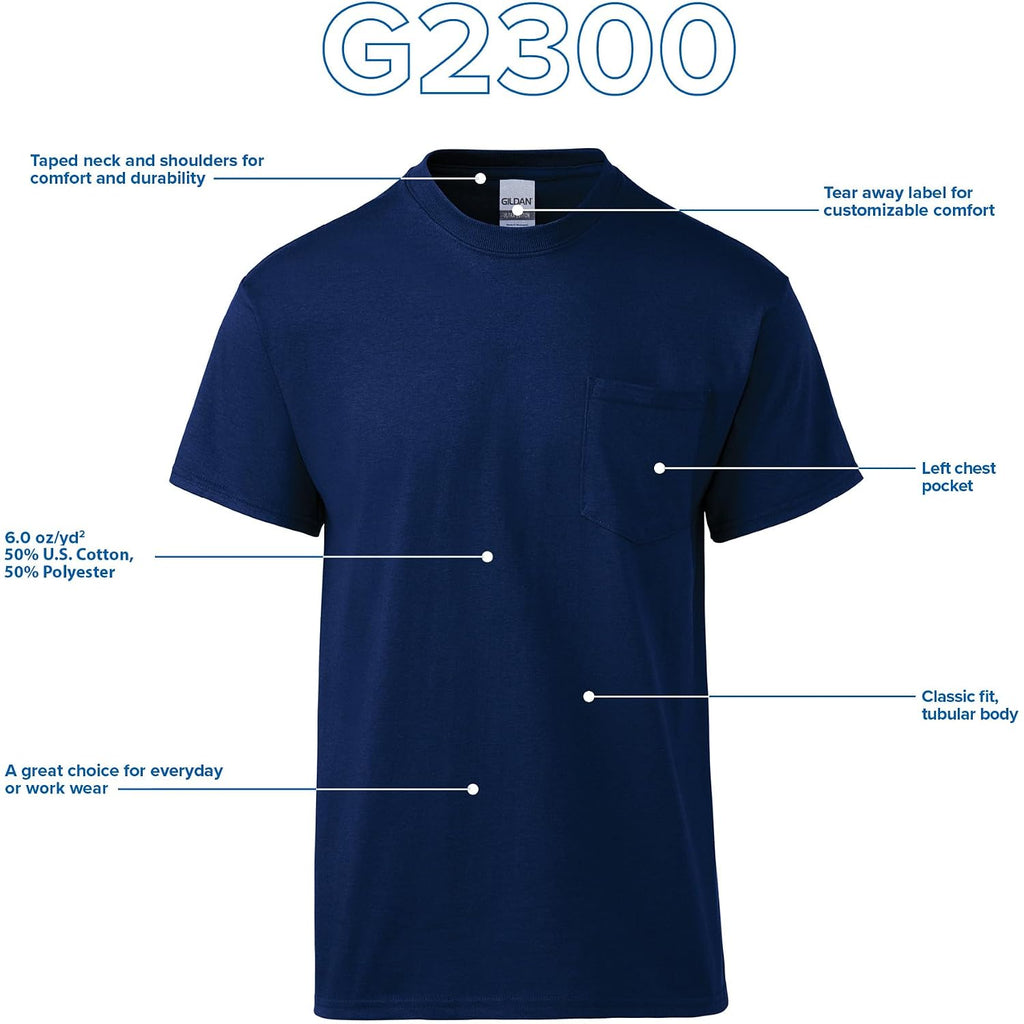 Gildan Adult Ultra Cotton T-Shirt With Pocket, Style G2300, 2-Pack