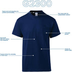Gildan Adult Ultra Cotton T-Shirt With Pocket, Style G2300, 2-Pack