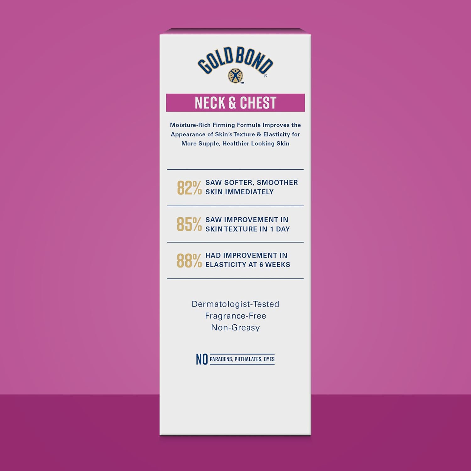 Gold Bond Age Renew Neck & Chest Firming Cream, 2 Oz, Hydrates, Renews, and Visibly Improves Firmness, Texture & Elasticity of Aging Skin, Non-Greasy, Dermatologist-Tested, Hypoallergenic, Unscented