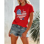 4th of July Shirts Women American Flag Patriotic T-Shirts USA Star Stripes Graphic Tee Tops