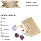 Rniega Straw Clutch Handbags Summer Clutch Woven Boho Beach Bags Straw Purses For Women