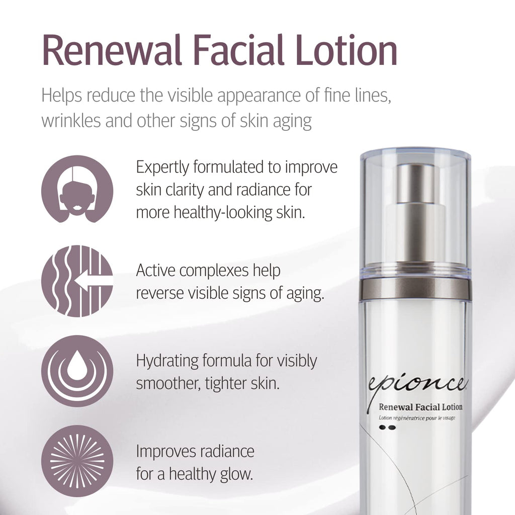 Epionce Renewal Facial Lotion - Hydrating, Anti-Aging Moisturizer For Normal To Combination Skin, For Fine Lines & Wrinkles, Dermatologist Skincare