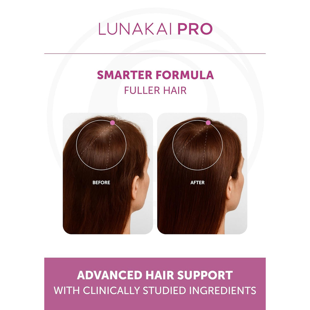 Lunakai USA Made Hair Growth Supplement for Women - Advanced 20 Nutrient with Marine Collagen, Saw Palmetto, Biotin & Keratin - Daily Hair Vitamins for Thicker Strands - 90 Capsules