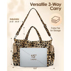 Miss Adola Crossbody Corduroy Tote Bag For Women, Large Tote Bag With Multi-Pockets And Zipper For Travel Work