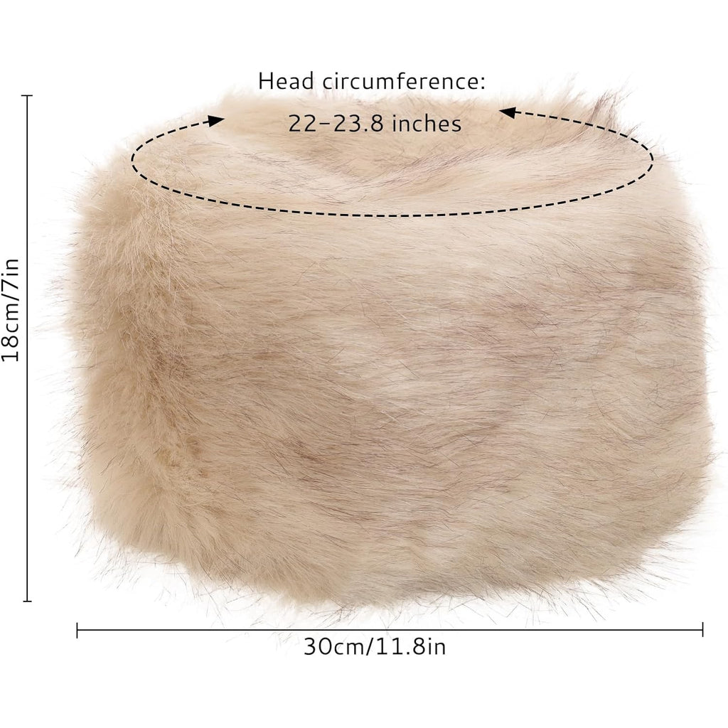 Russian Hat Winter Faux Fur Hats Cossack Hat Warm Russian Style Cap for Women