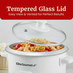 Elite Gourmet ERC-003X Electric Rice Cooker with Automatic Keep Warm Makes Soups, Stews, Grains, Hot Cereals, 6 Cups Cooked (3 Cups Uncooked), White