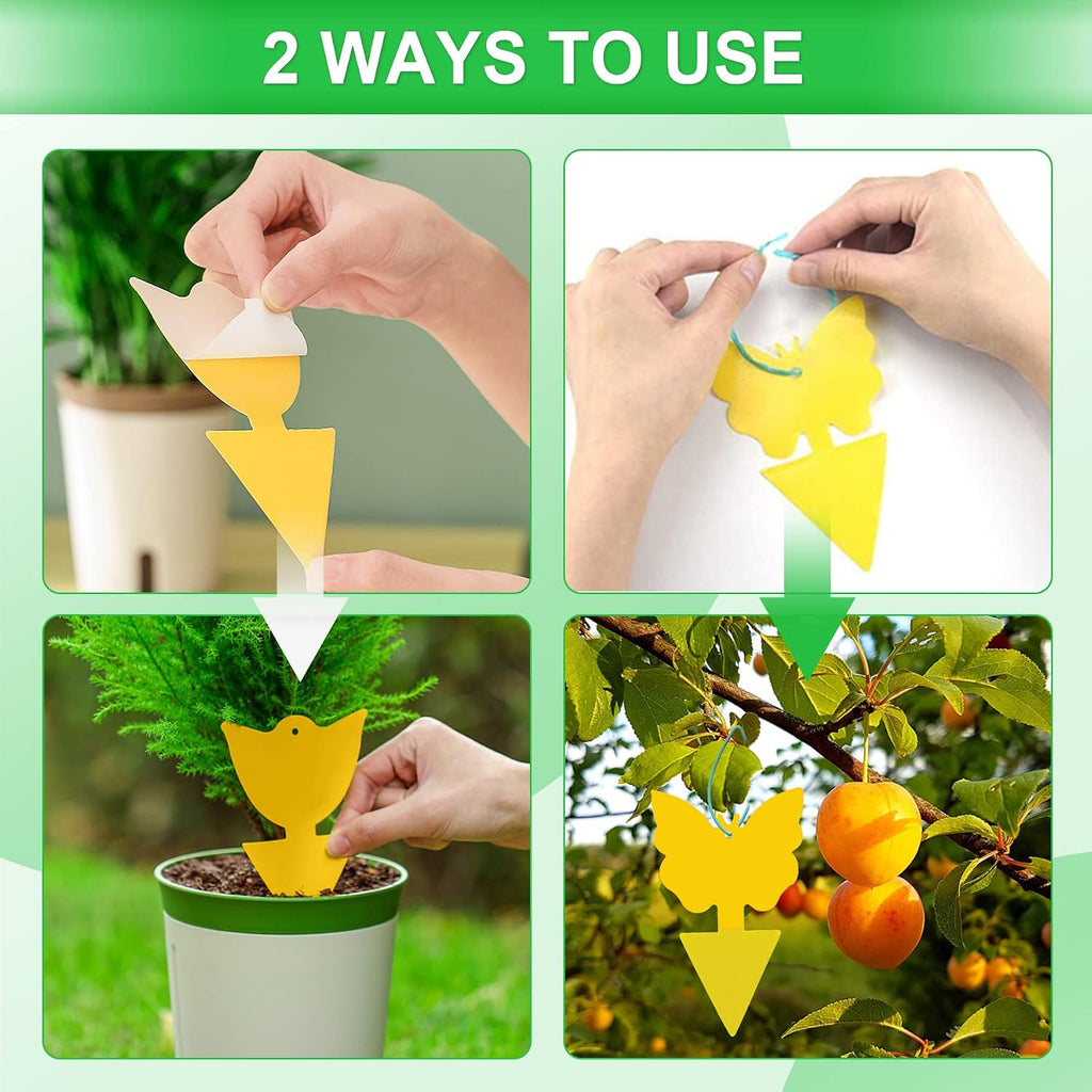 40 Pcs 5 Shapes Yellow Extremely Sticky Traps For Fungus Gnat, Fruit Fly, Fly, Whitefly, Flying Insect Catcher Traps For Houseplants, Kitchen, Indoor/Outdoor, Non-Toxic, Odorless, Pet And Kid Safe