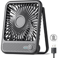 Koonie Usb Desk Fan, Strong Wind Ultra Quiet Small Mini Fan | 180° Tilt Folding & 3 Speeds Adjustable, Usb-C Corded Powered Personal Fan For Office Desktop Bedroom, Black, No Battery