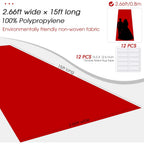 Red Carpet Runner for Party,140GSM 2.62FTx15FT Carpet Party Decorations Runway Rug for Prom Felt Non-Woven Fabric, Runner Rug for Wedding Ceremony Hollywood Theme Party