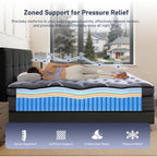 Full Mattress 12 Inch, Luxury Hotel-Level Cooling Hybrid Mattress In A Box