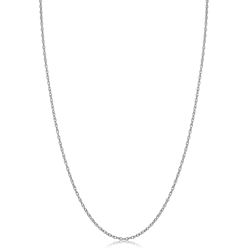 Kooljewelry Womens Classic Rope Chain - 14k White Gold Barely-There Necklace Thin Lightweight