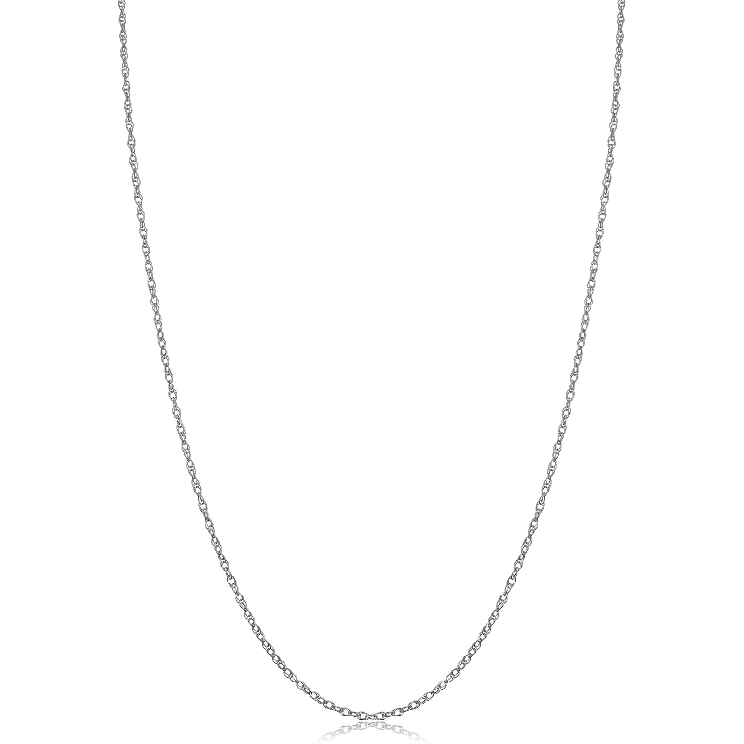 Kooljewelry Womens Classic Rope Chain - 14k White Gold Barely-There Necklace Thin Lightweight