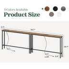 SUPERJARE 78.8 inch Narrow Console Table with Outlet, Sofa Tables, Behind Couch Table, Long Entryway Tables with Charging Station, for Living Room, Rustic Brown