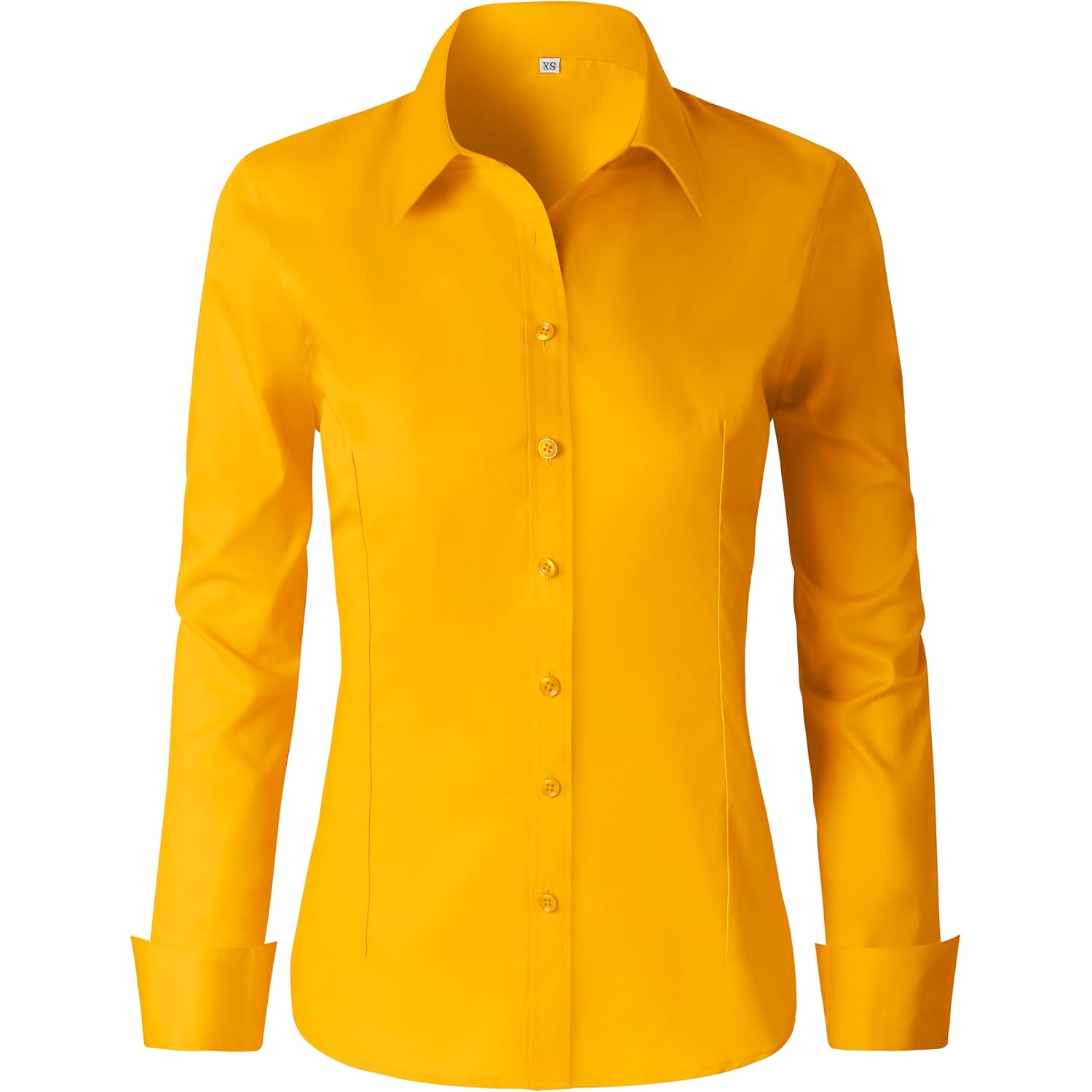 Cunlin Womens Cotton Button Down Shirts For Women Fitted Long Sleeve Formal Dress Shirt Work Blouses Tops