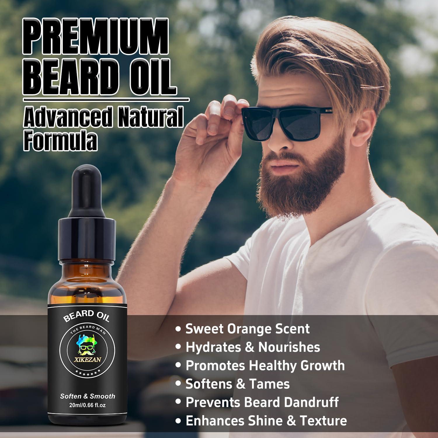 Beard Straightener for Men w/Beard Oil, Balm, Comb & E-Book for All Beard Type,w/Dual Voltage Travel-Friendly,Auto Shut-Off,Anti-Scald Feature Heated Straightening Brush Kit,Unique Gifts for Men Him