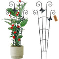 2 Pack 30 Inch Taller Plant Trellis For Potted Climbing Plants Indoor,Expandable Metal Garden Trellis For Climbing Plants,Flowers Vine Ivy, Sturdy Houseplant Support For Potted Plants With Ties