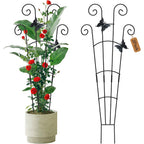 2 Pack 30 Inch Taller Plant Trellis For Potted Climbing Plants Indoor,Expandable Metal Garden Trellis For Climbing Plants,Flowers Vine Ivy, Sturdy Houseplant Support For Potted Plants With Ties
